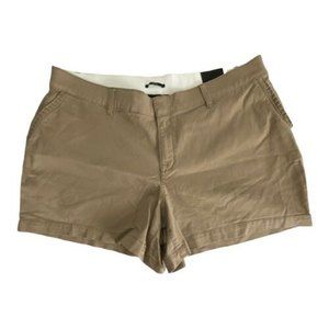 Lane Bryant Womens Shorts Size 18 Petite Khaki Chino Pockets Stretch 4.5" Inseam